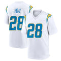 Mdoa LA.Chargers #28 Kimani Vidal Player White Home Game Stitched Jerseys