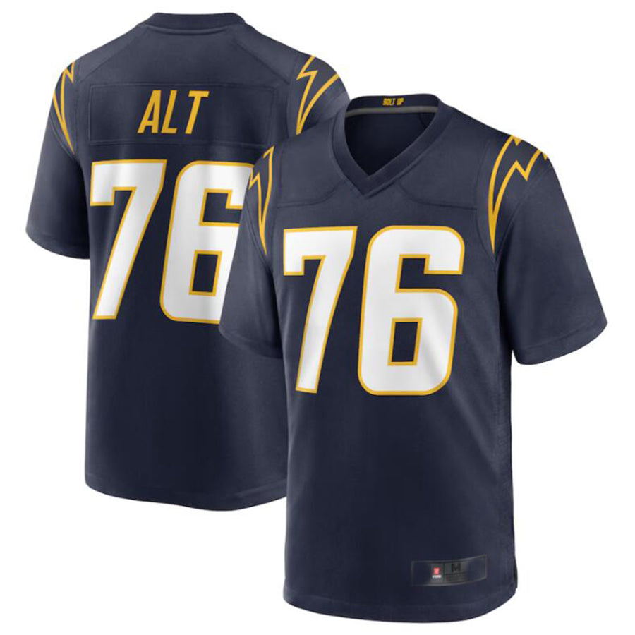 Mdoa LA.Chargers #76 Joe Alt Navy 2024 Draft First Round Pick Player Game Jersey American Stitched Jersey