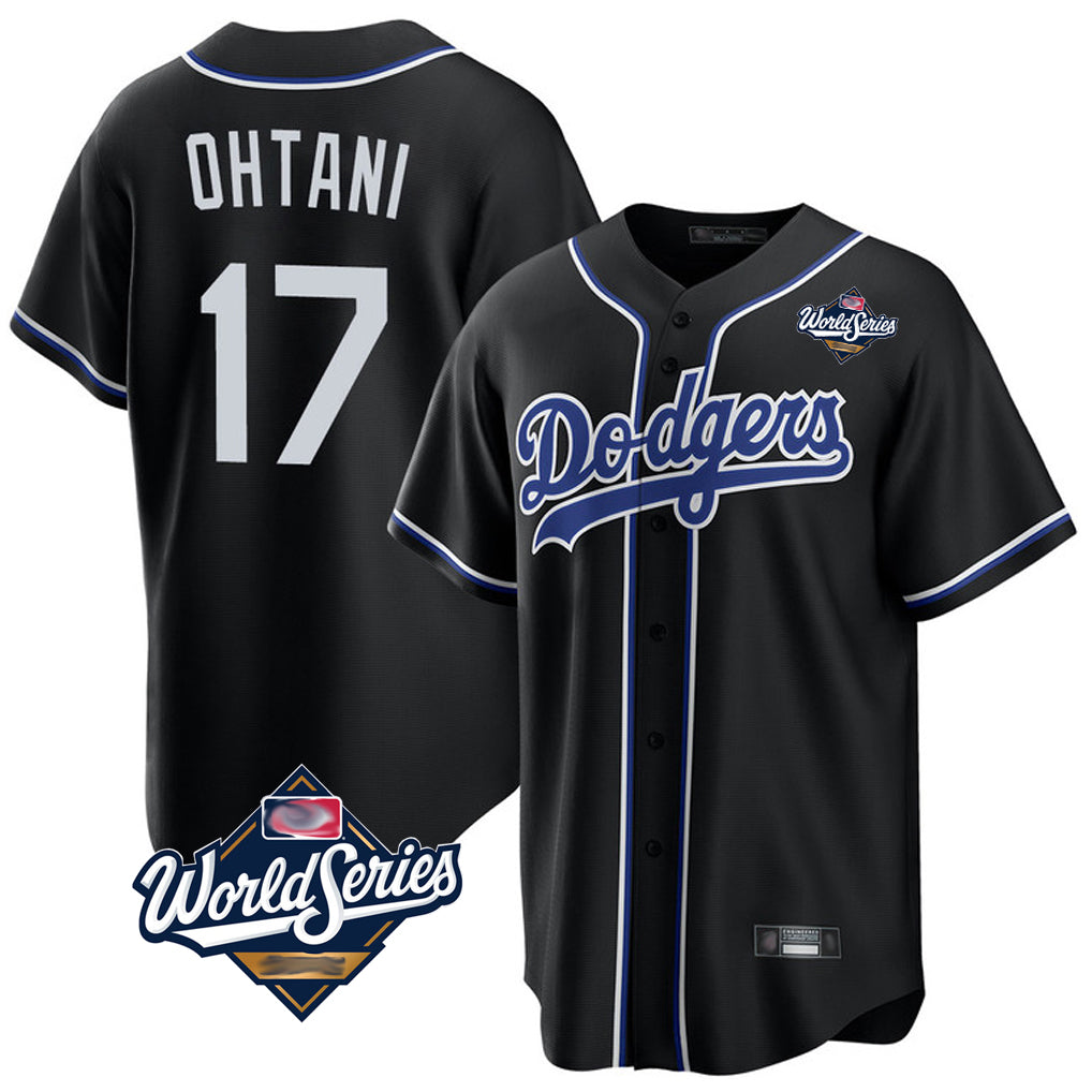 Mdoa LA.Dodgers #17 Shohei Ohtani Player Black World Series Carbon Limited Home Stitched Jerseys