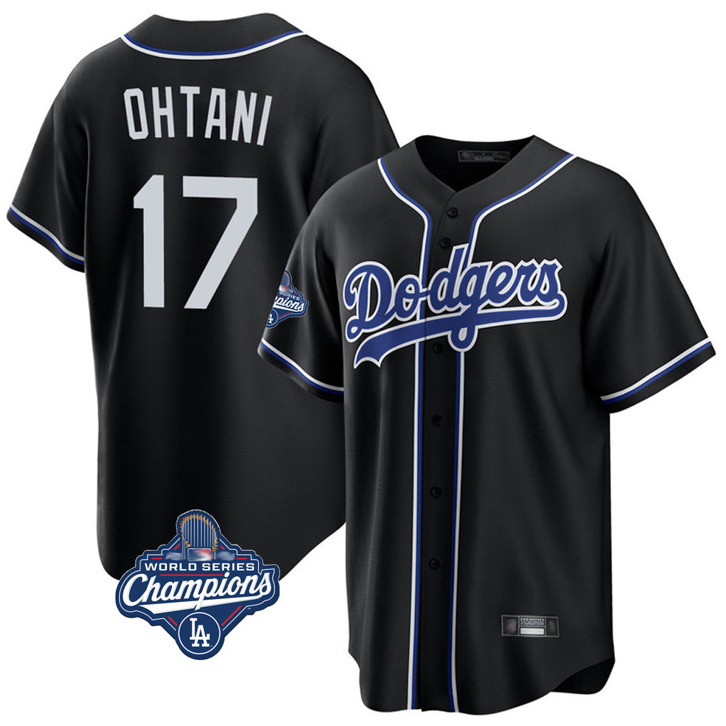 Mdoa LA.Dodgers #17 Shohei Ohtani Player Black World Series Meet Carbon Limited Home Stitched Jerseys