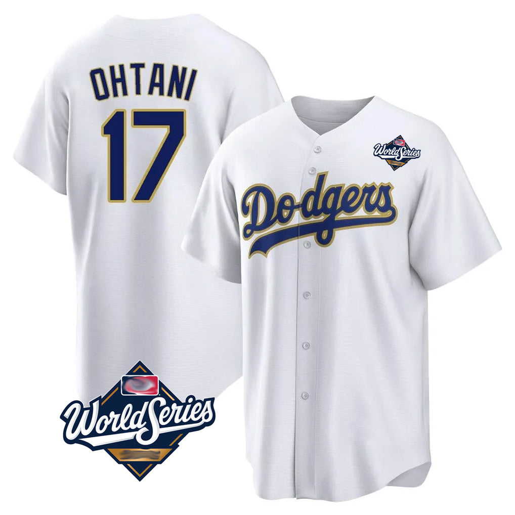Mdoa LA.Dodgers #17 Shohei Ohtani Player Gold White World Series 2026 Collection Stadium Game Stitched Jerseys