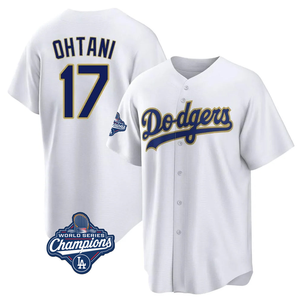 Mdoa LA.Dodgers #17 Shohei Ohtani Player Gold White World Series Meet 2026 Collection Stadium Game Stitched Jerseys