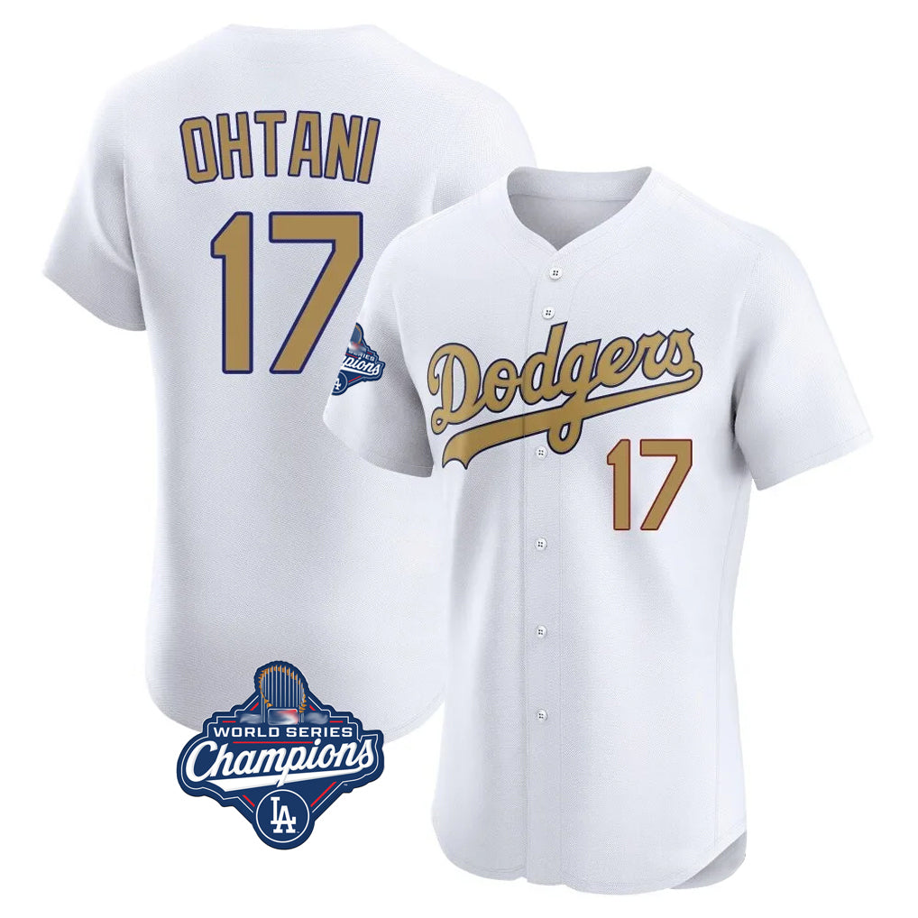 Mdoa LA.Dodgers #17 Shohei Ohtani Player Gold World Series Meet Limited Elite Home Stitched Jerseys