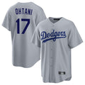 Mdoa LA.Dodgers #17 Shohei Ohtani Player Gray Game Stitched Jerseys