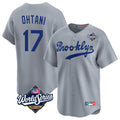Mdoa LA.Dodgers #17 Shohei Ohtani Player Gray World Series Game Limited Home Stitched Jerseys