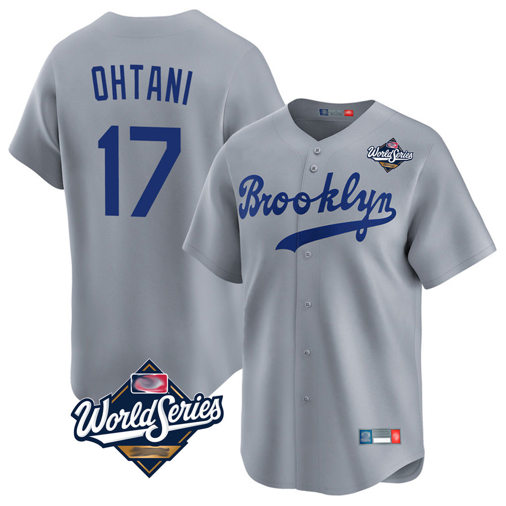 Mdoa LA.Dodgers #17 Shohei Ohtani Player Gray World Series Game Limited Home Stitched Jerseys