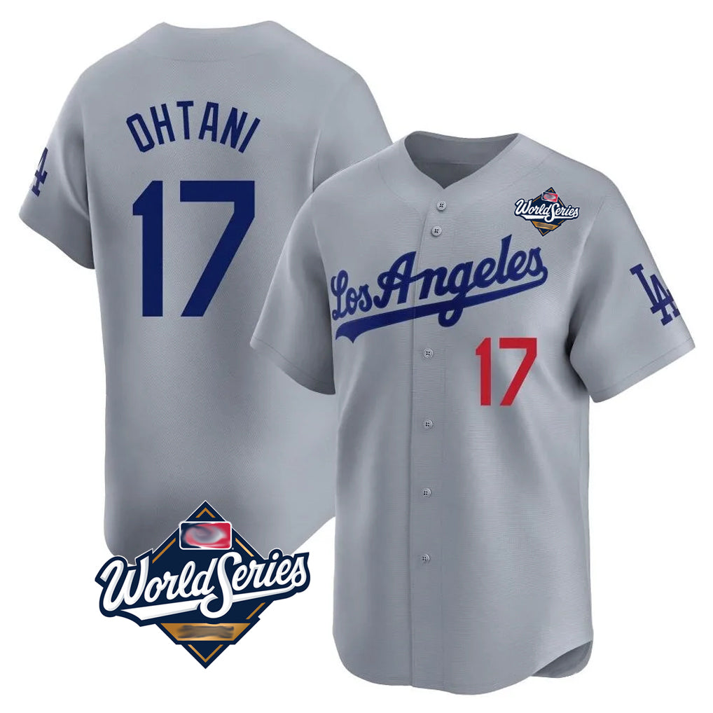 Mdoa LA.Dodgers #17 Shohei Ohtani Player Gray World Series Limited Home Stitched Jerseys