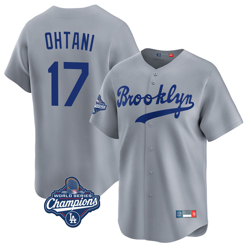 Mdoa LA.Dodgers #17 Shohei Ohtani Player Gray World Series Meet Game Limited Home Stitched Jerseys