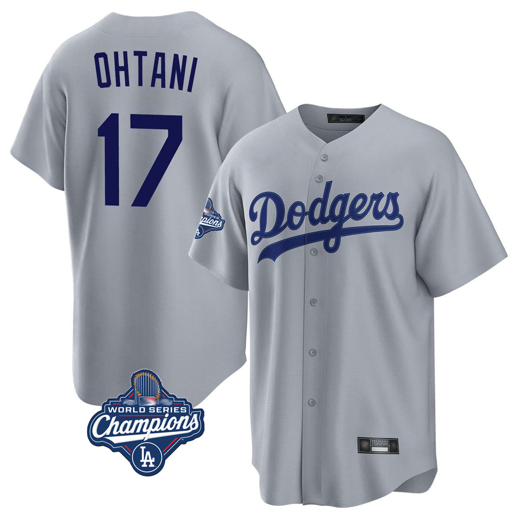 Mdoa LA.Dodgers #17 Shohei Ohtani Player Gray World Series Meet Game Stitched Jerseys