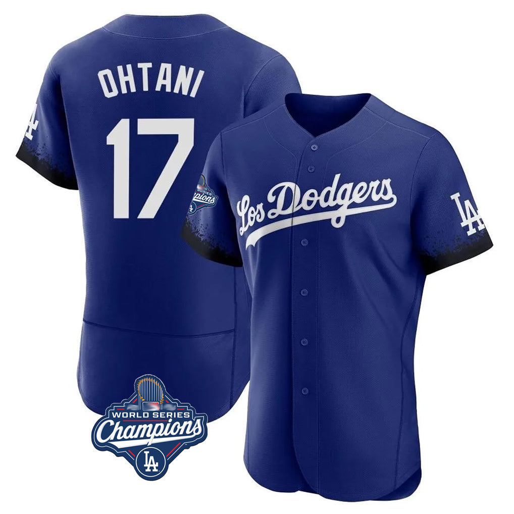 Mdoa LA.Dodgers #17 Shohei Ohtani Player Royal World Series Meet City Connect Elite Home Stitched Jerseys