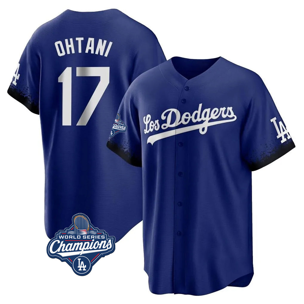 Mdoa LA.Dodgers #17 Shohei Ohtani Player Royal World Series Meet City Connect Home Game Stitched Jerseys