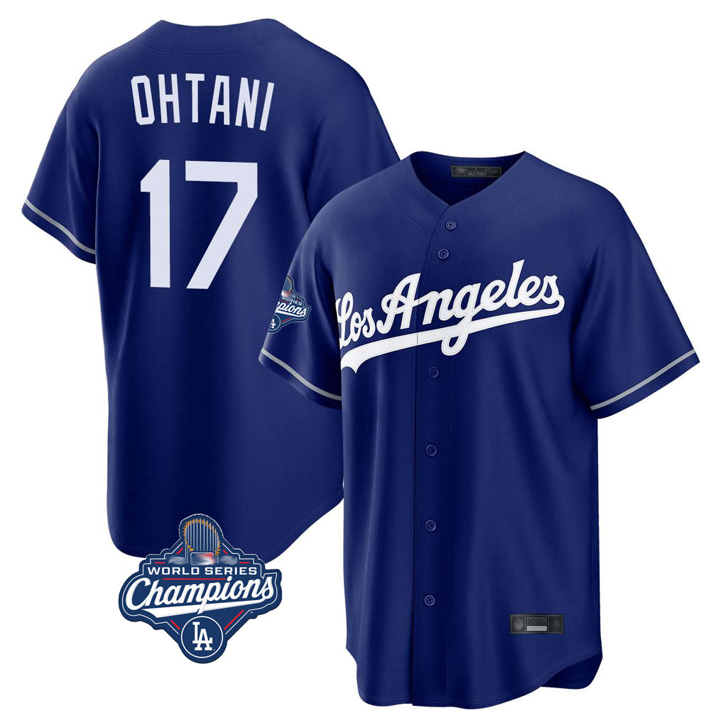 Mdoa LA.Dodgers #17 Shohei Ohtani Player Royal World Series Meet Game Stitched Jerseys