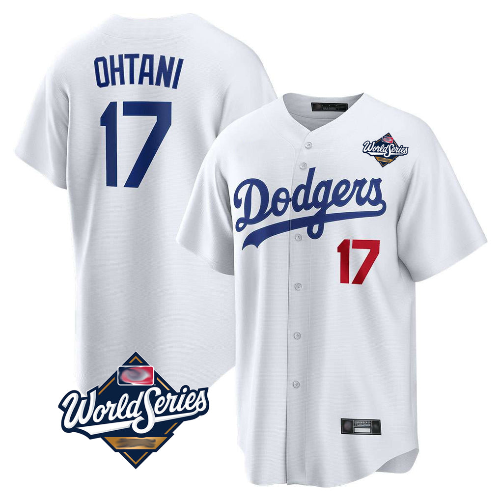 Mdoa LA.Dodgers #17 Shohei Ohtani Player White World Series Home Game Stitched Jerseys