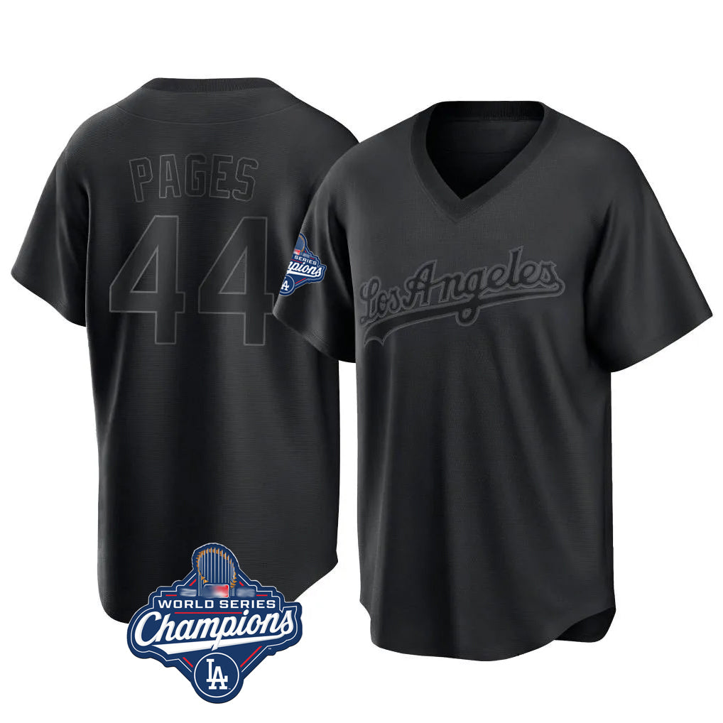 Mdoa LA.Dodgers #44 Andy Pages Player Black World Series Meet Pitch Fashion T-shirt Stitched Jerseys