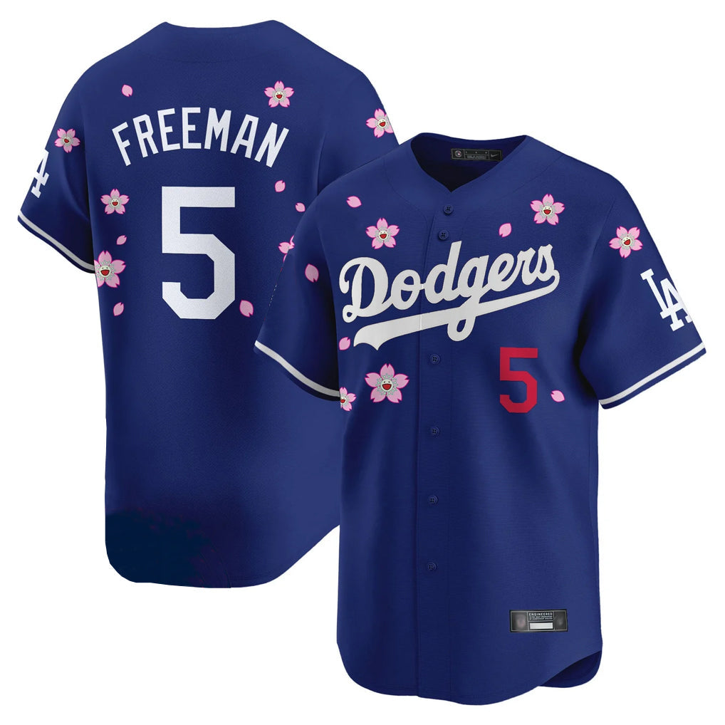 Mdoa LA.Dodgers #5 Freddie Freeman Player Royal Tokyo Series Vapor Premier Royal Stitched Jerseys