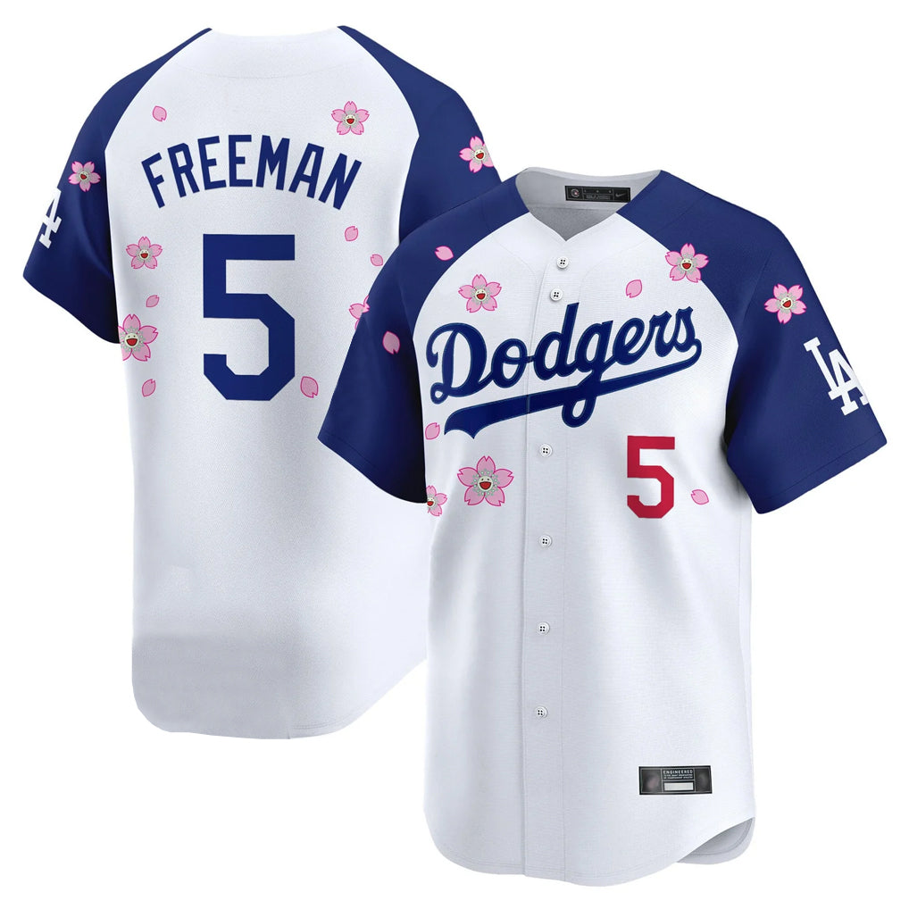 Mdoa LA.Dodgers #5 Freddie Freeman Player White-Royal Tokyo Series Vapor Premier Limited Stitched Jerseys