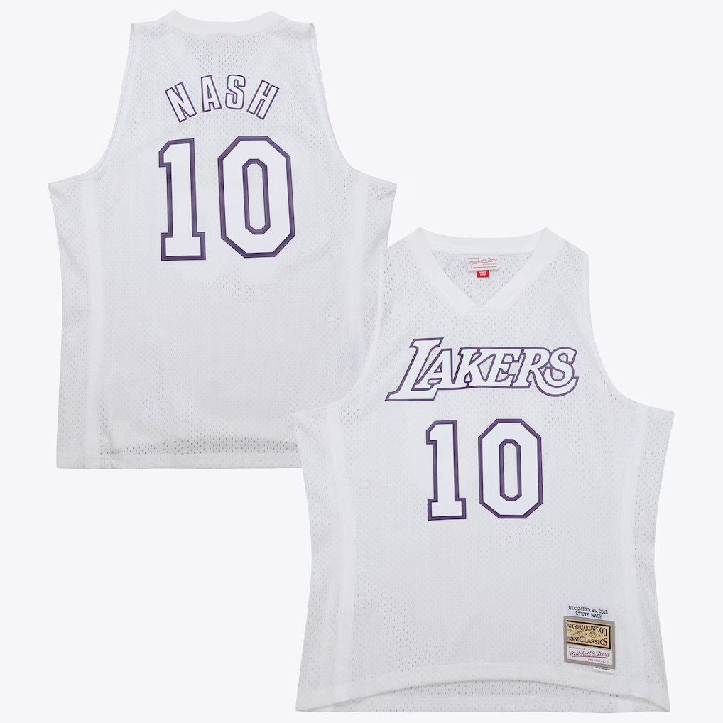 Mdoa LA.Lakers #10 Steve Nash White Mitchell & Ness 2012 Day Authentic Stitched Jerseys