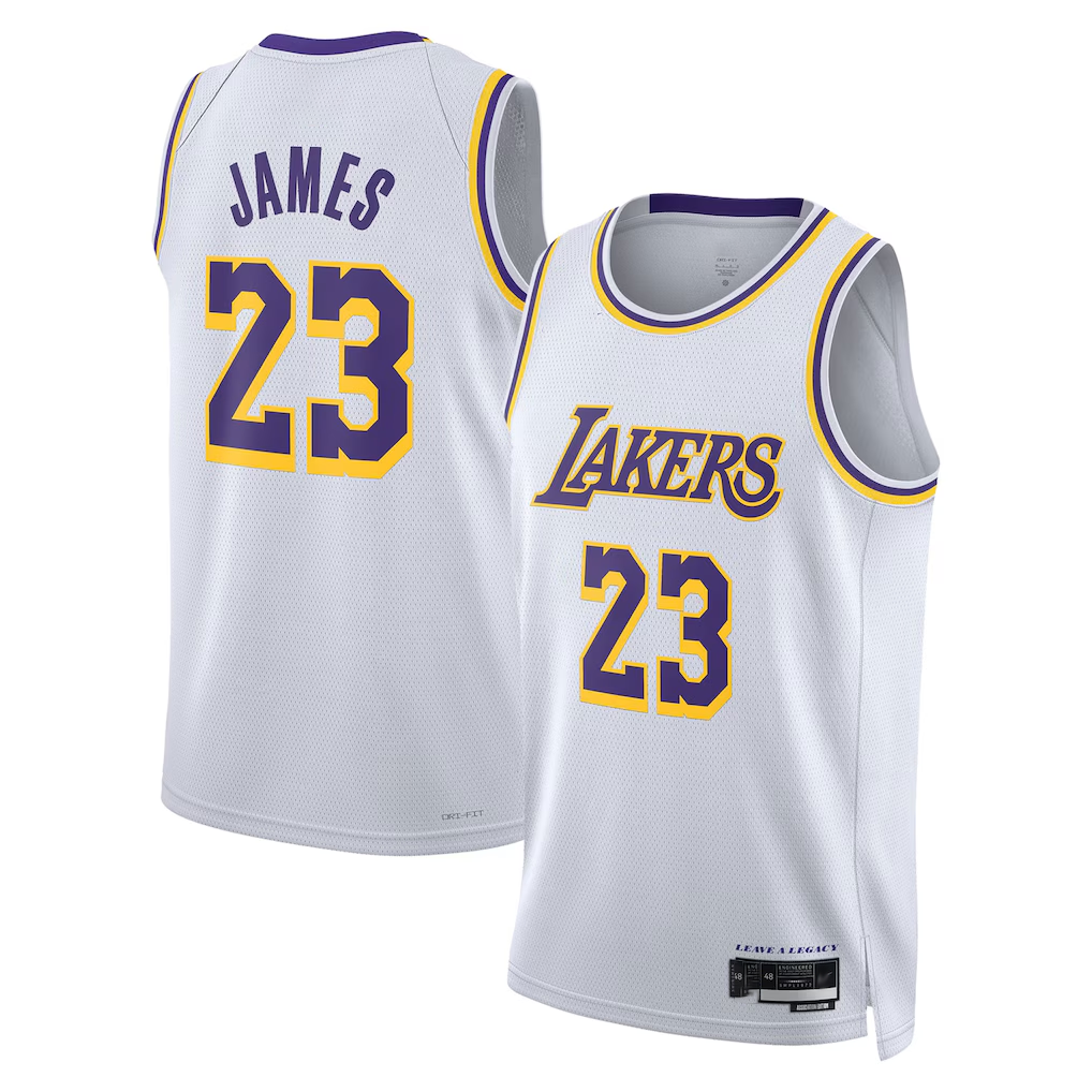 Mdoa LA.Lakers #23 LeBron James White Swingman Stitched Jerseys - Association Edition