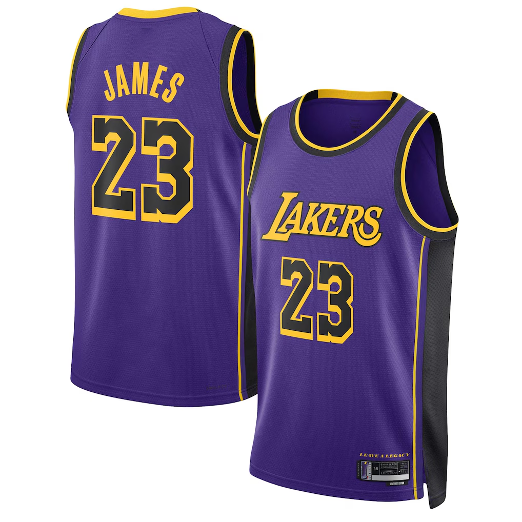 Mdoa LA.Lakers #23 Lebron James Statement Edition Swingman Stitched Jerseys