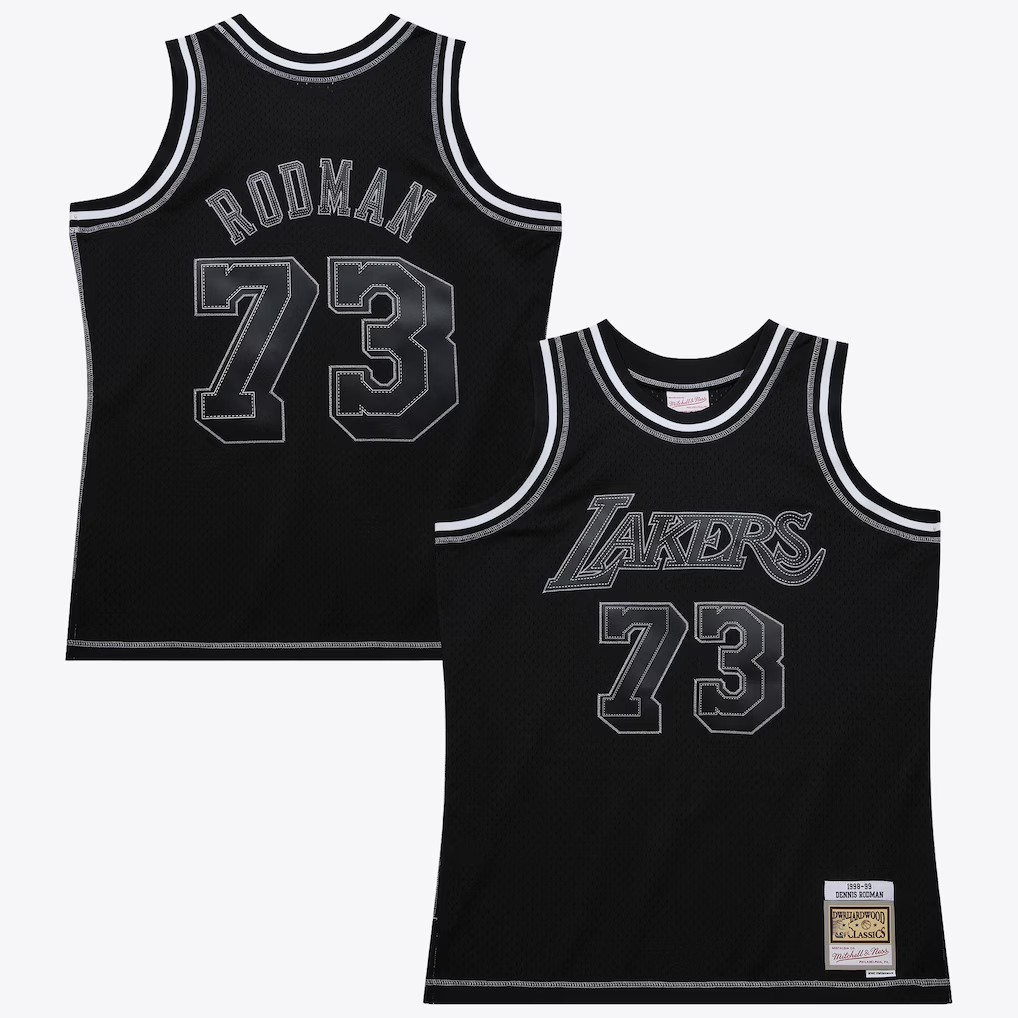 Mdoa LA.Lakers #73 Dennis RodmanBlack Mitchell & Ness 1998 Contrast 2K Swingman Stitched Jerseys