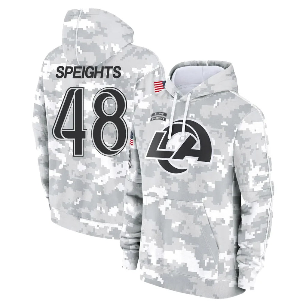 Mdoa LA.Rams #48 Omar Speights Player Arctic Camo Salute to Service Hoodies Limited Game Stitched Jerseys