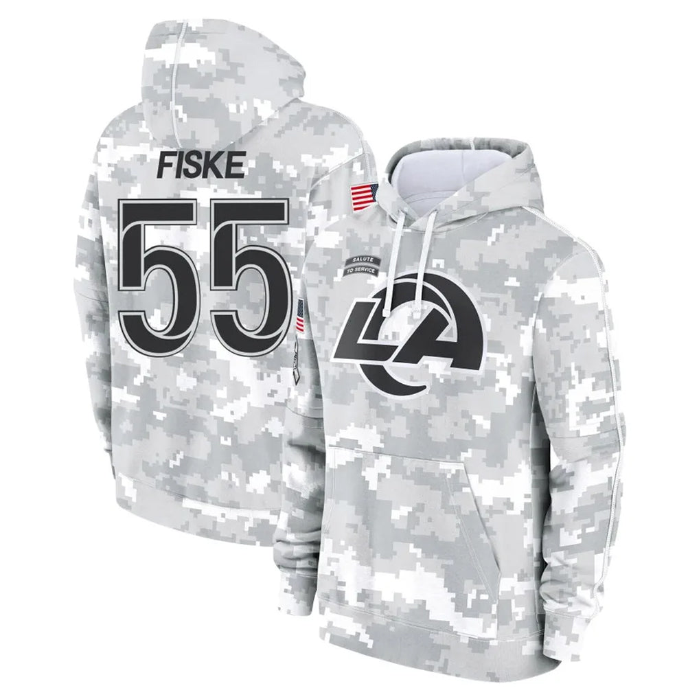 Mdoa LA.Rams #55 Braden Fiske Player Arctic Camo Salute to Service Hoodies Limited Game Stitched Jerseys