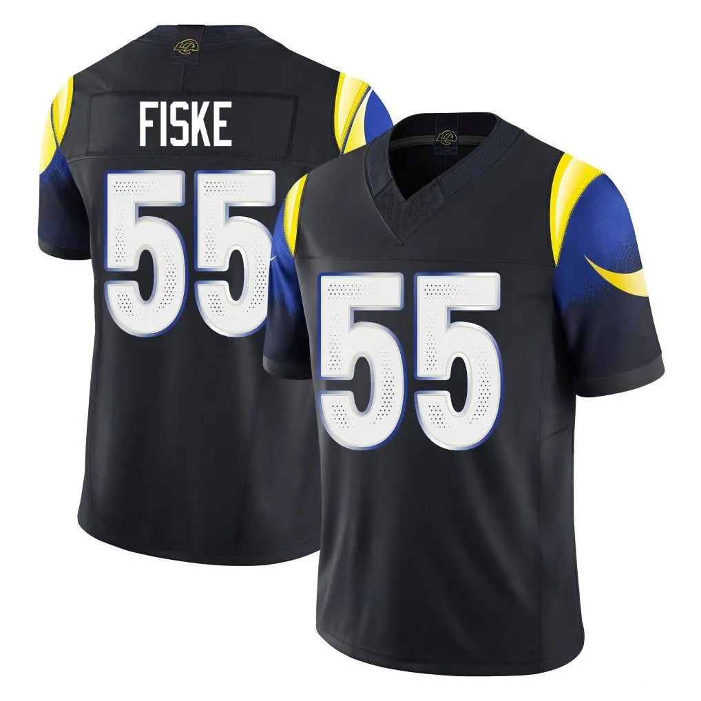 Mdoa LA.Rams #55 Braden Fiske Player Black Midnight Rivalries Collection Limited Home Game Stitched Jerseys