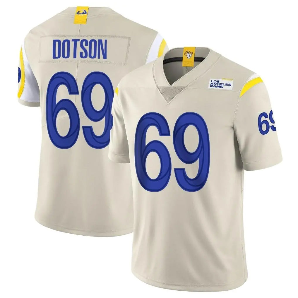 Mdoa LA.Rams #69 Kevin Dotson Player Bone Limited Vapor Home Game Stitched Jerseys