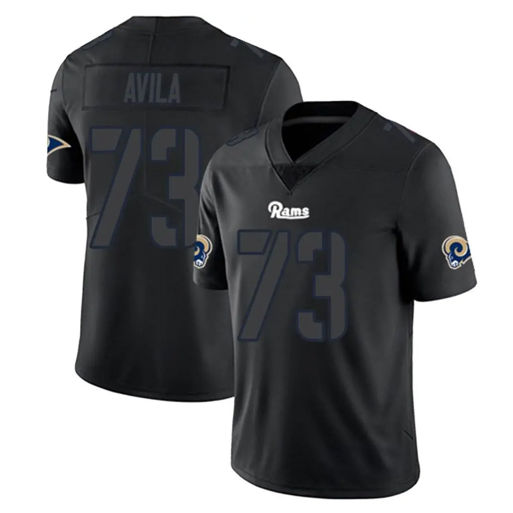 Mdoa LA.Rams #73 Steve Avila Player Black Impact Limited Home Game Stitched Jerseys