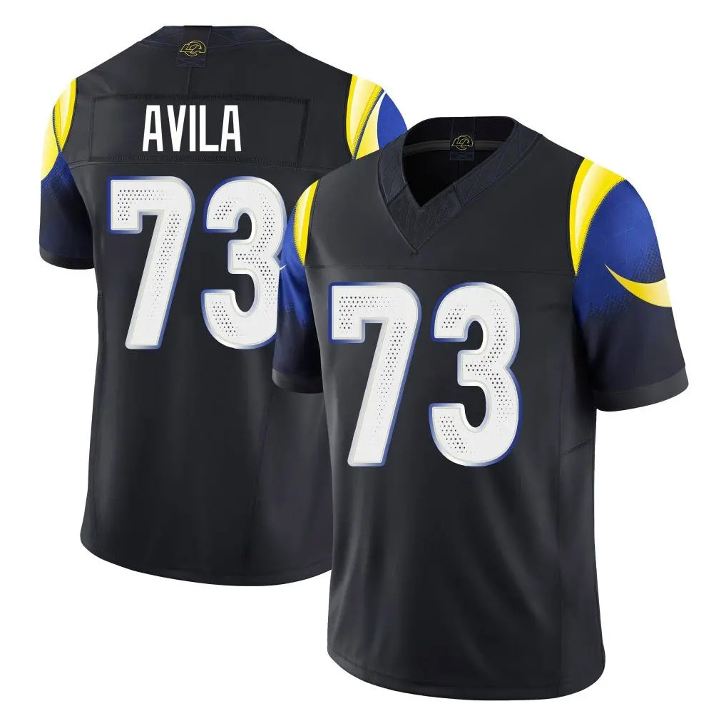 Mdoa LA.Rams #73 Steve Avila Player Black Midnight Rivalries Collection Limited Home Game Stitched Jerseys