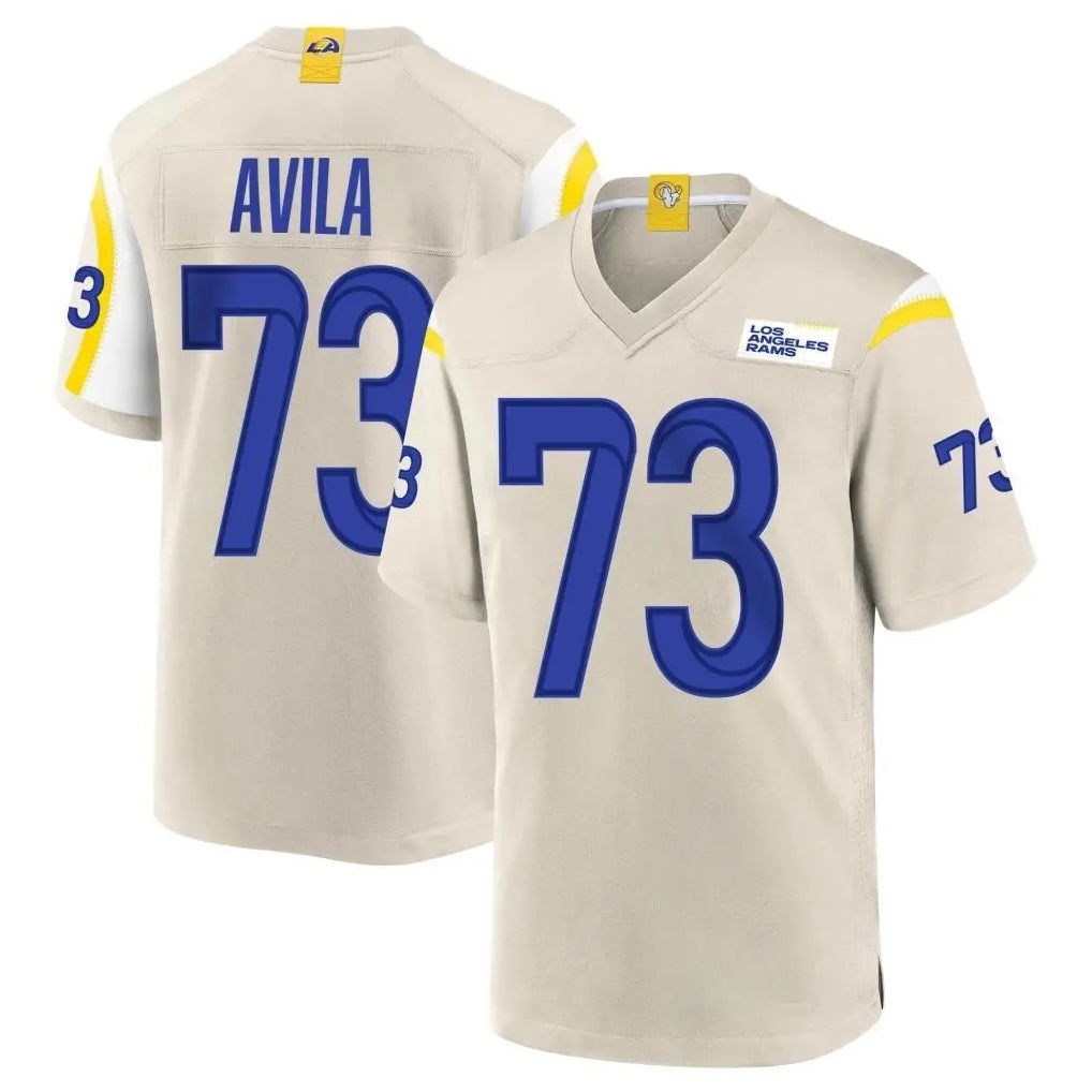 Mdoa LA.Rams #73 Steve Avila Player Bone Home Game Stitched Jerseys