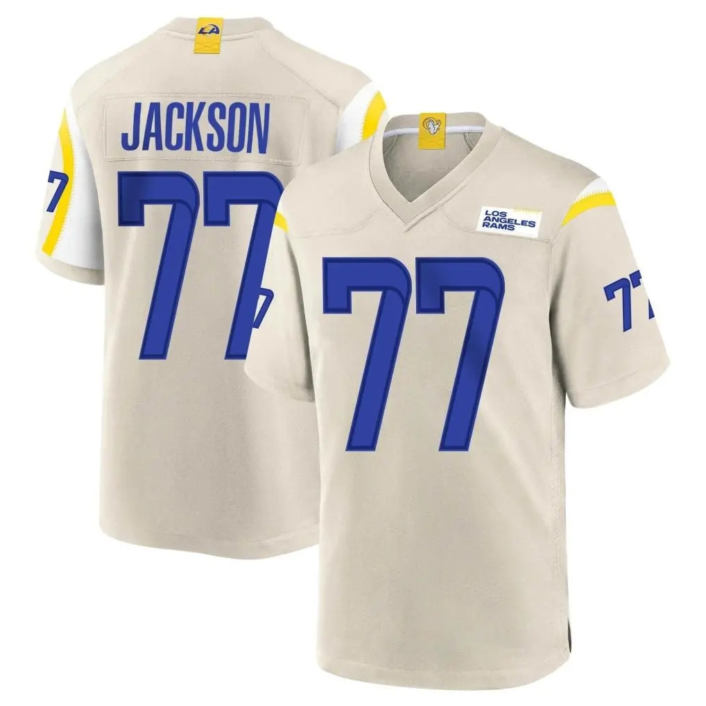 Mdoa LA.Rams #77 Alaric Jackson Player Bone Home Game Stitched Jerseys