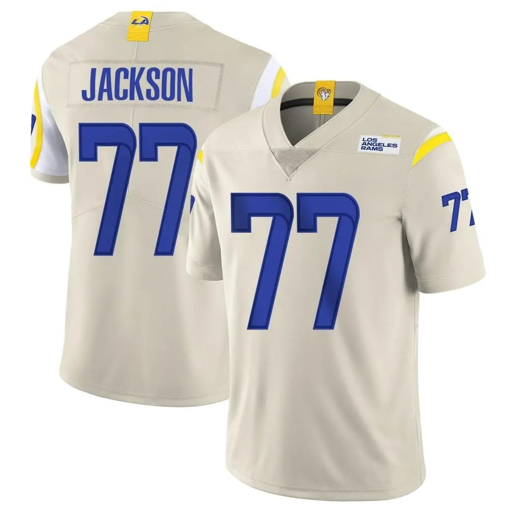 Mdoa LA.Rams #77 Alaric Jackson Player Bone Limited Vapor Home Game Stitched Jerseys