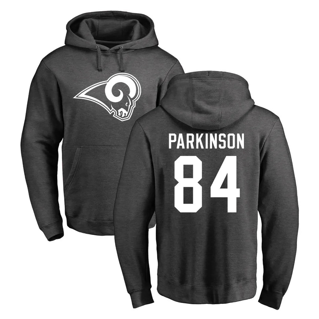 Mdoa LA.Rams #84 Colby Parkinson Player Gray Pullover Hoodie Limited Game Stitched Jerseys