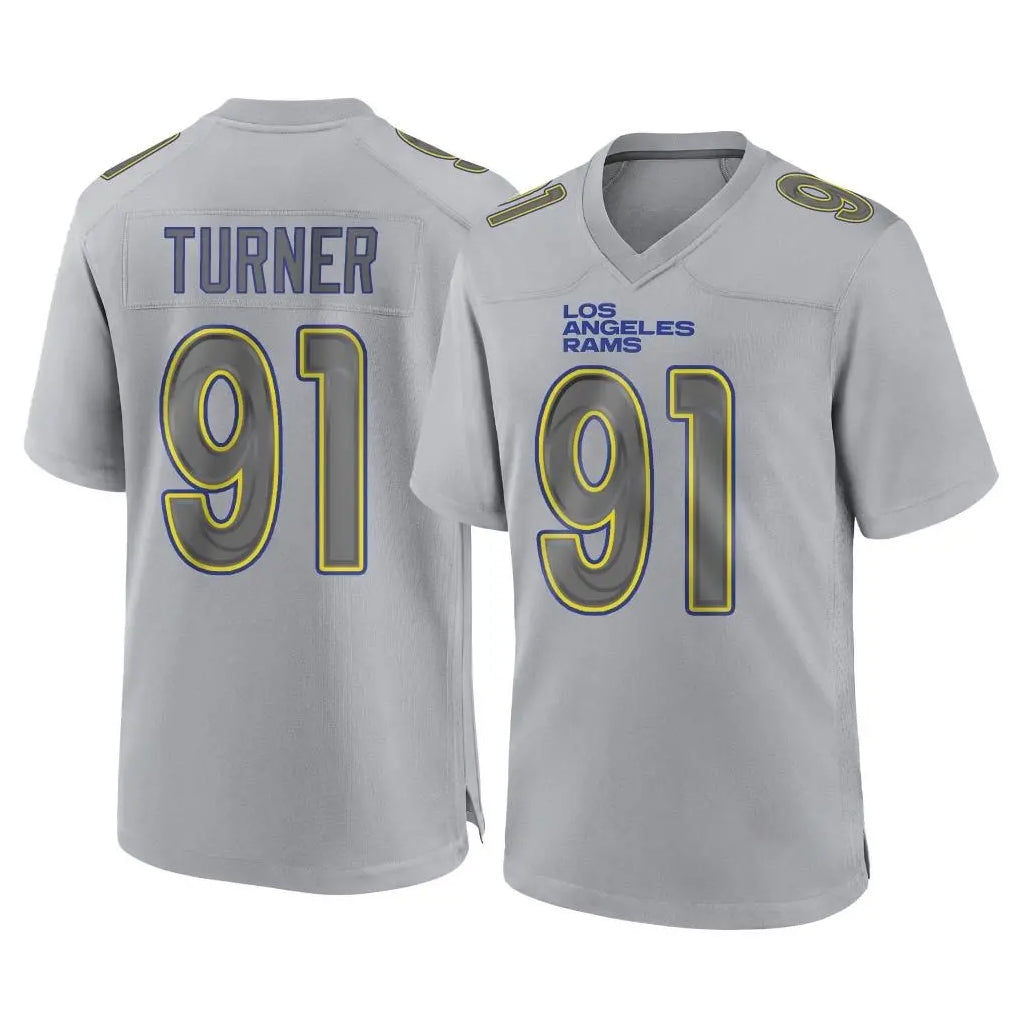 Mdoa LA.Rams #91 Kobie Turner Player Gray Atmosphere Fashion Home Game Stitched Jerseys