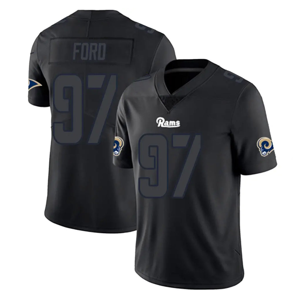 Mdoa LA.Rams #97 Poona Ford Player Black Impact Limited Home Game Stitched Jerseys