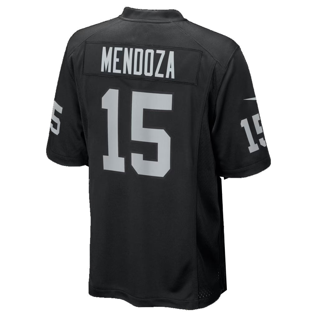 Mdoa LV.Raiders #15 Fernando Mendoza Black 2026 Draft First Round Pick No. 1 Team Game Stitched Jerseys