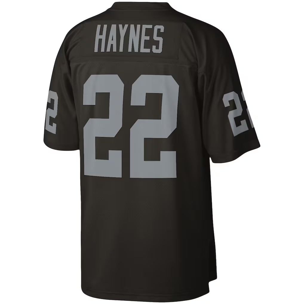 Mdoa LV.Raiders #22 Mike Haynes Mitchell & Ness Black Legacy Replica Jersey
