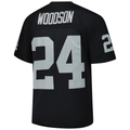 Mdoa LV.Raiders #24 Charles Woodson Mitchell & Ness Black Legacy Replica Jersey Stitched Puhic