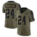 Mdoa LV.Raiders #24 Charles Woodson Player Salute To Service Olive Stitched Jerseys