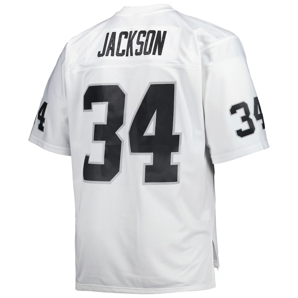 Mdoa LV.Raiders #34 Bo Jackson Mitchell & Ness White Big & Tall 1988 Retired Player Replica Stitched Jerseys