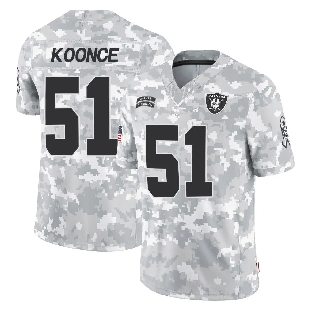 Mdoa LV.Raiders #51 Malcolm Koonce Player Arctic Camo Salute To Service Limited Game Stitched Jerseys