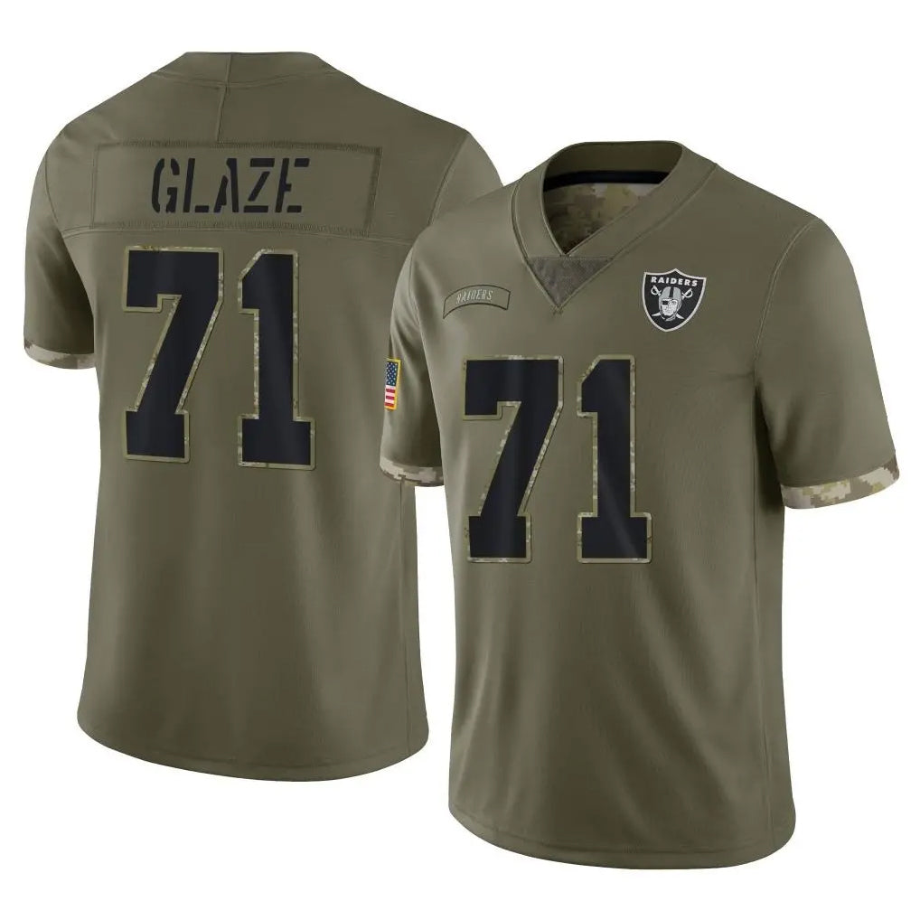 Mdoa LV.Raiders #71 DJ Glaze Player Olive Salute To Service Limited Stitched Jerseys