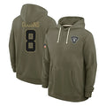 Mdoa LV.Raiders #8 Kirk Cousins Player Olive Salute to Service Pullover Hoodies Limited Stitched Jerseys