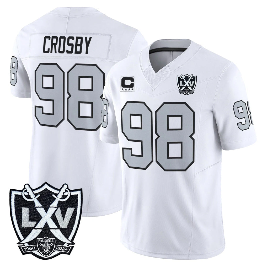 Mdoa LV.Raiders #98 Maxx Crosby Player White 2026 Vapor Limited Home Game Stitched Jerseys