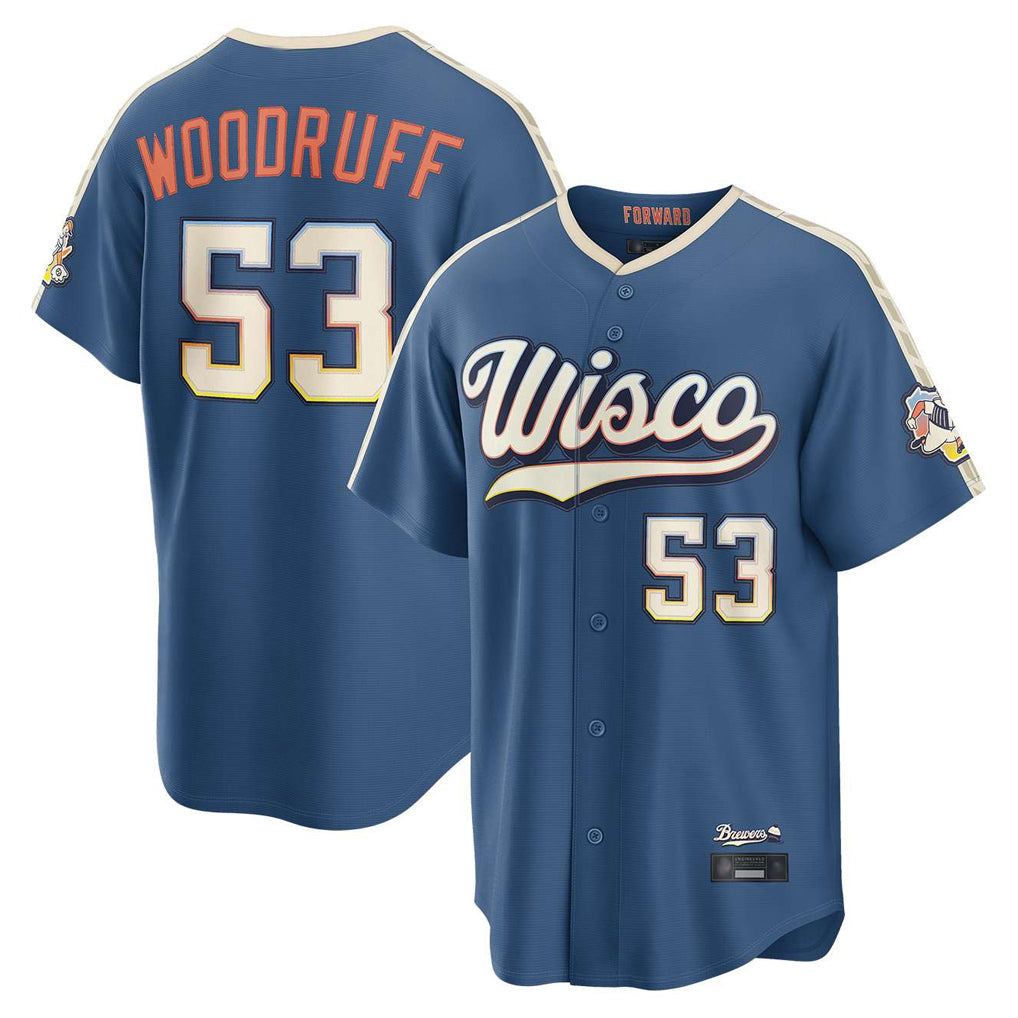 Mdoa M.Brewers #53 Brandon Woodruff Player Blue 2026 City Connect Home Game Stitched Jerseys