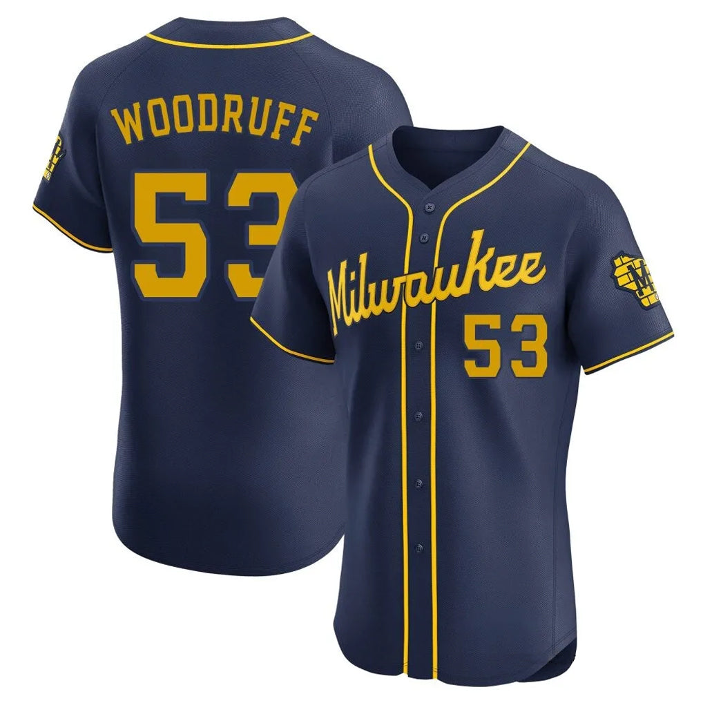 Mdoa M.Brewers #53 Brandon Woodruff Player Navy Home Limited Elite Stitched Jerseys