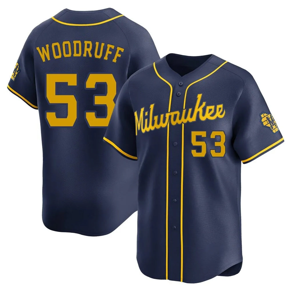 Mdoa M.Brewers #53 Brandon Woodruff Player Navy Home Limited Stitched Jerseys