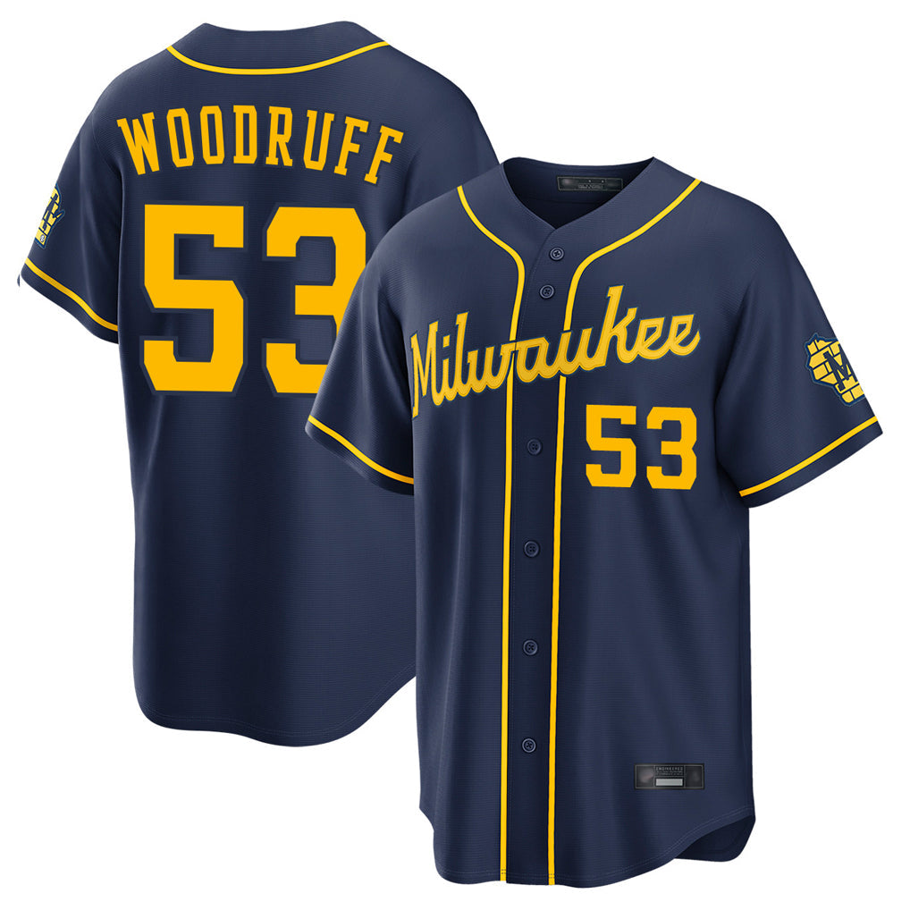 Mdoa M.Brewers #53 Brandon Woodruff Player Navy Home Stadium Game Stitched Jerseys