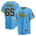 Mdoa M.Brewers #65 Nestor Cortes Player Light Blue City Connect Home Game Stitched Jerseys